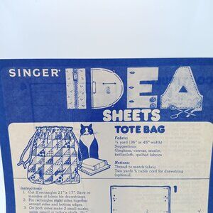 Vintage Sewing PATTERN, Fabric Tote Bag 1978 Singer Idea Sheet